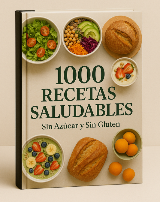 1000 RECETAS SALUDABLES - Sin Azúcar y Sin Gluten + 10 BONOS DE REGALO🎁